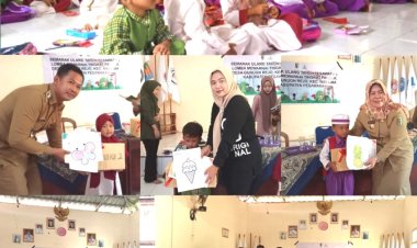 Menumbuhkan Kreatifitas Sejak Dini, PemDes Gunung Rejo Gandeng Karang Taruna Desa Gelar Lomba Mewarnai