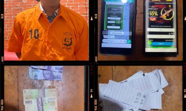 Jajaran Unit Reskrim Polsek Kedondong Polres Pesawaran Amankan Pelaku Judi Togel Online