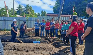 Bhabinkamtibmas Polsek Matuari Bersama Warga Manfaatkan Lahan Kosong