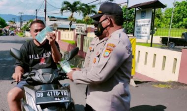 Polsek Aertembaga Gelar Razia Masker
