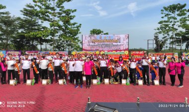 Senam Bersama HUT Lalu Lintas  Bhayangkara Ke-67 Polres Pesawaran Polda Lampung