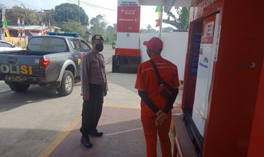 Polsek Cibeureum Pantau Stok BBM di SPBU
