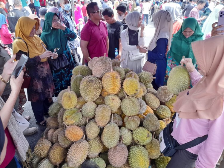 Festival Durian Diserbu Warga Makan Durian 1000 Buah