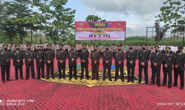 Polres Pesawaran Polda Lampung Menggelar Upacara Peringatan Hari Kesaktian Pancasila Tahun 2022