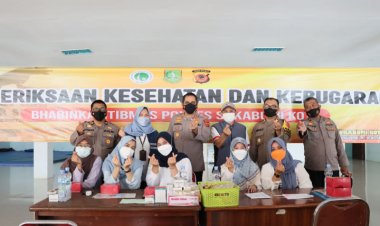 Jajaran Bhabinkamtibmas Polres Sukabumi Kota Periksa Kesehatan Berkala