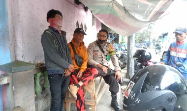 Bhabinkamtibmas Sambangi Pangkalan Ojek,Berikan Pembinaan Kamtibmas