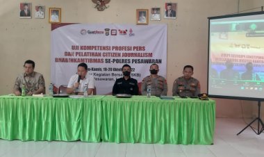 Guetilang.com Bersama Polres Pesawaran Gelar Pelatihan Citizen Journalism dan Uji Kompetensi Profesi Pers Bagi Bhabinkamtibmas
