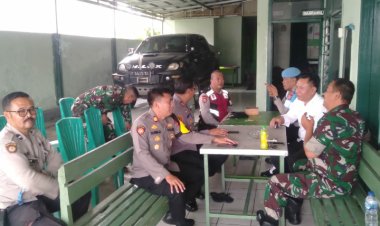 Jalin Sinergitas TNI-Polri Kapolsek Cibeureum Kunjungi Koramil Baros