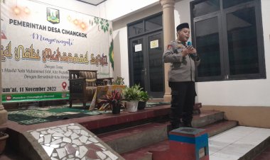 Kapolsek Sukalarang Hadiri Acara Peringatan Maulid Nabi di Desa Cimangkok