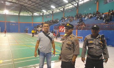 Puluhan Aparat Kepolisian Jaga Liga Futsal Sukabumi