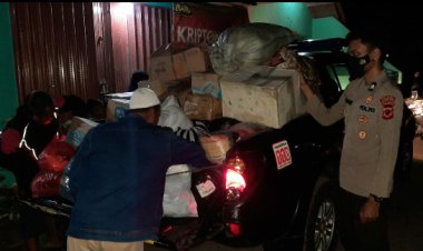 Polsek Cireunghas Bersama Warga Cikareo Bencoy,Kirim Bantuan Bencana Gempa Cianjur