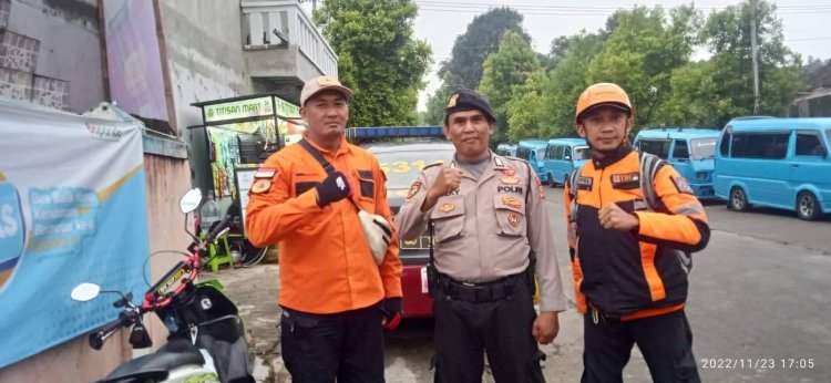 Sinergitas Patroli Polsek Sukalarang Bersama BPBD Kabupaten Sukabumi
