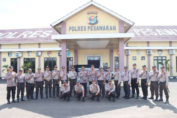 Undang Satpam Apel Pagi di Polres Pesawaran,  Kapolres Pesawaran Titipkan Pesan.