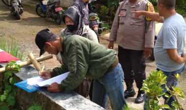 Bhabinkamtibmas Polsek Warudoyong Bersama Lurah Tinjau Pembangunan TPT