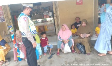 Unit Lantas Polsek Sukalarang melaksanakan Giat Dikmas Lantas