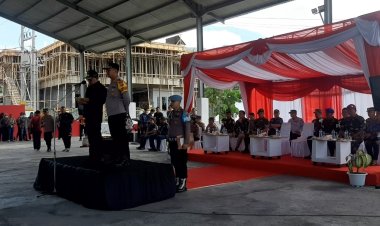 Pengamanan Natal dan Tahun Baru 2023, Polres Bitung Apel Gelar Pasukan Operasi Kepolisian Lilin Samrat 2022