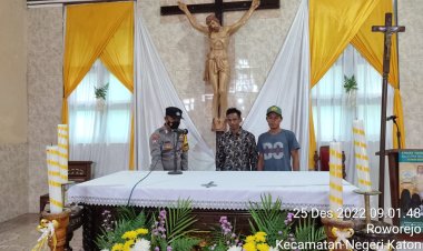 Polri dan TNI Amankan Perayaan Natal Gereja Sang Dewi Roworejo