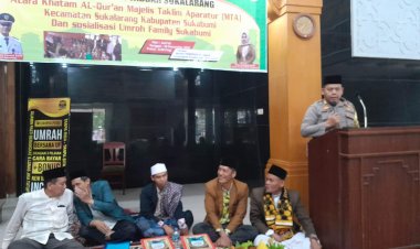 Kapolsek Sukalarang Hadiri Pengajian Rutin Bersama Muspika Kecamatan Sukalarang