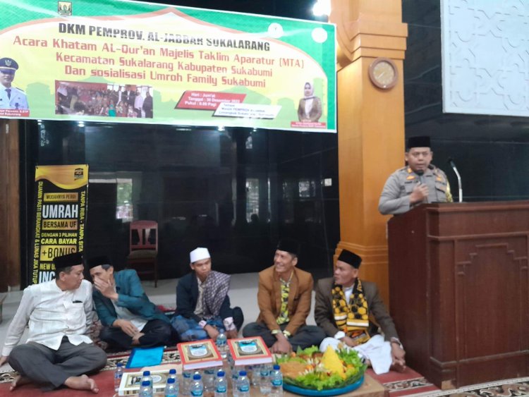 Kapolsek Sukalarang Hadiri Pengajian Rutin Bersama Muspika Kecamatan Sukalarang