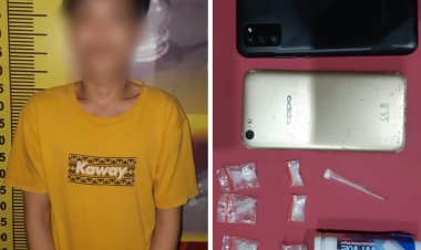Seorang Pemuda di Padang Cermin Ditangkap Satresnarkoba Polres Pesawaran Polda Lampung Saat Nyabu