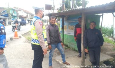 Dikmas Lantas Kepada Pengemudi ojeg pangkalan dan Sosialisasi Pemberlakuan E-TLE