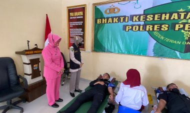 Bhakti Kesehatan Donor Darah Polres Pesawaran Polda Lampung