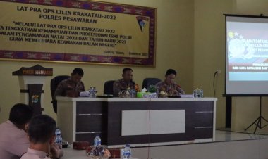 Perketat Pengamanan, Polres Pesawaran Polda Lampung Gelar Lat Pra Ops Lilin Krakatau 2022