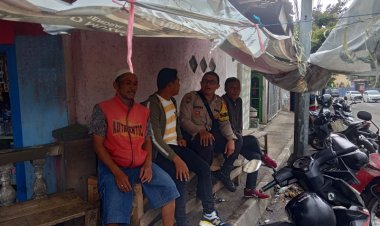 Sambang Pangkalan Ojek, Bhabinkamtibmas Polsek Cibeureum Berikan Himbauan Kamtibmas