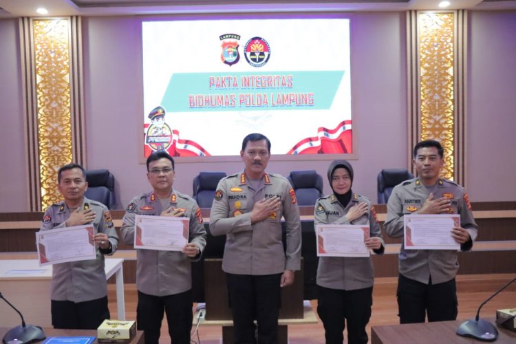 Bidang Humas Polda Lampung Gelar Penandatanganan Pakta Integritas DIPA T.A 2023