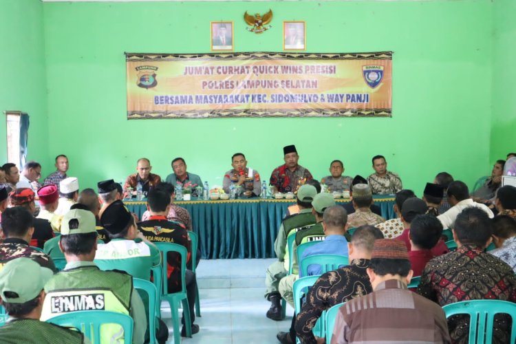 Serap Aspirasi Masyarakat, Wakapolres Lampung Selatan Gelar Jum’at Curhat Quick Wins Presisi di Sidomulyo