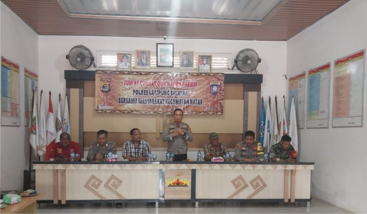 Kapolsek Natar Polres Lampung Selatan Giat Jumat Curhat Quick Wins Presisi Sambangi Masyarakat Desa Sidosari