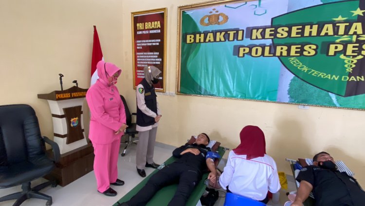 Bhakti Kesehatan Donor Darah Polres Pesawaran Polda Lampung