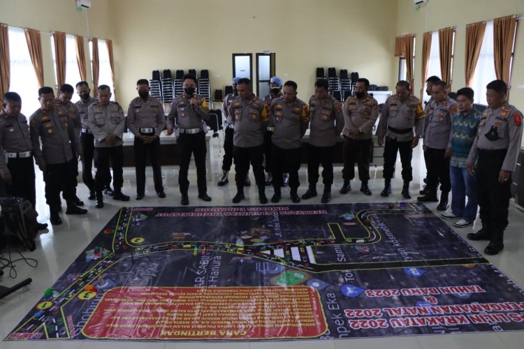 Kapolres Pesawaran Polda Lampung Pimpin Tactical Floor Game (TFG) Jelang Ops Lilin Krakatau 2022