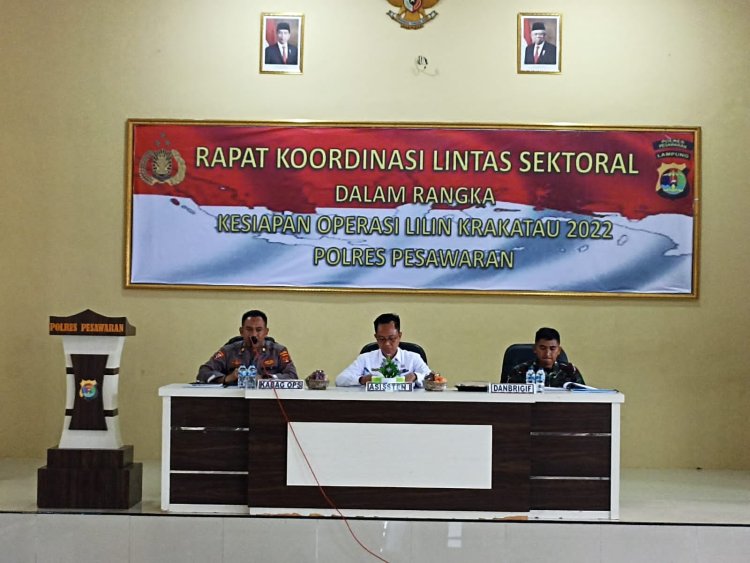 Rapat Koordinasi Lintas Sektoral Nataru 2023 Polres Pesawaran Polda Lampung