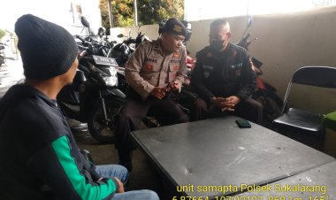 Giat Sambang Anggota Samapta Polsek Sukalarang Cegah Gukamtibmas