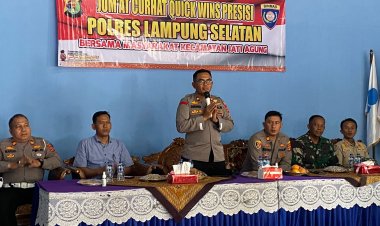 Wakapolres Lampung Selatan  Kompol Sukamso Pimpin Jum’at Curhat Quick Wins Presisi di Jati Agung