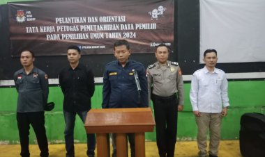 Bhabinkamtibmas Desa Bencoy Polsek Cireunghas, Hadiri Pelantikan Petugas Pantarlih