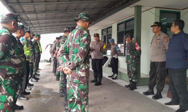 Tingkatkan Sinergitas,personel Polsek Sukalarang Gelar Apel Bersama TNI