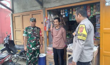 Sinergitas Dengan TNI, Bhabinkamtibmas Dan Babinsa Laksakana Pengecekan Harga Sembako