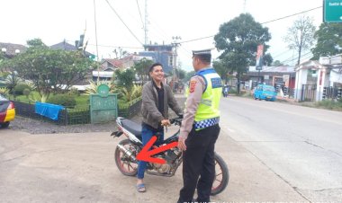 Unit Lantas Polsek Sukalarang Tindak Tegas Pengguna Knalpot Brong
