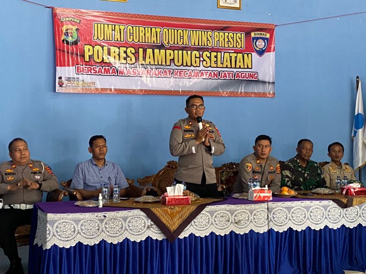 Wakapolres Lampung Selatan  Kompol Sukamso Pimpin Jum’at Curhat Quick Wins Presisi di Jati Agung