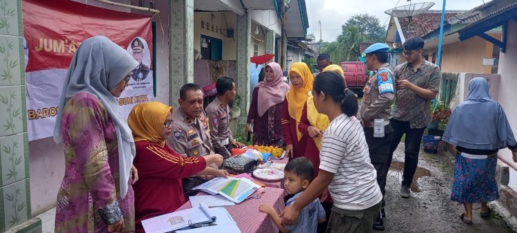 Polri Peduli Balita datangi Posyandu Mawar di Tespong Rt. 02/01 Kelurahan Jayamekar Kecamatan Baros Kota Sukabumi