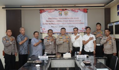Polres Lampung Selatan Sambut Tim Puslitbang Polri dalam Rangka Pelaksanaan Penelitian Implementasi Penanganan dan Pembinaan SDM Polri