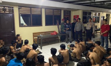 Polres Lampung Selatan Amankan Puluhan Pelajar Diduga Hendak Tawuran Dijalan Lintas Sumatra