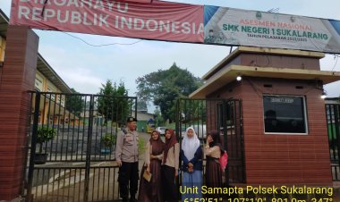 Patroli Pagi Hari Unit Samapta Polsek Sukalarang Sambang Sekolah