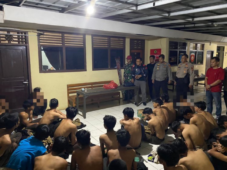 Polres Lampung Selatan Amankan Puluhan Pelajar Diduga Hendak Tawuran Dijalan Lintas Sumatra