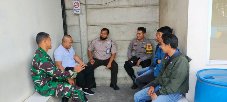 Kompak, Polisi Dan Tni Di Sukabumi Sambangi Security PT Porto Serap Informasi Kamtibmas