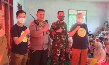 Kapolsek Cireunghas Tinjau Pemberian Tetes Manis Cegah Polio