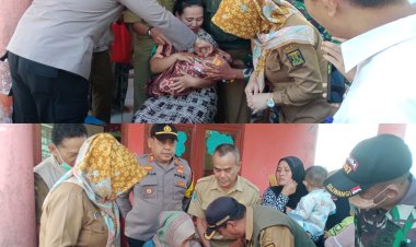 Kapolsek Sukalarang Hadiri Giat Pencanangan Pekan Imunisasi Nasional Tingkat Kecamatan Sukalarang