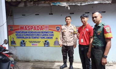 Cegah Curanmor,  Bhabinkamtibmas Ingatkan Warga Pasang Kunci Ganda saat Parkir Kendaraan.